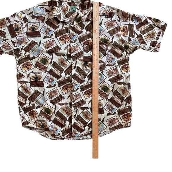 Johnny Cotton XL Made in USA Cigar Box Print Hawaiian Shirt - Picture 4 of 8